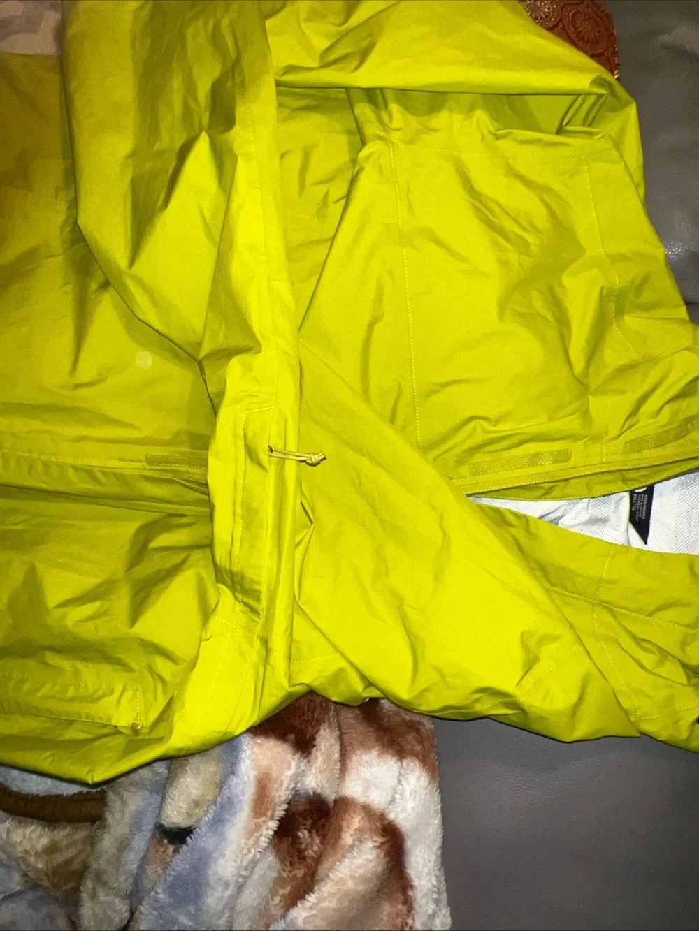 The North Face Bright Neon Yellow Hooded Rain Shell